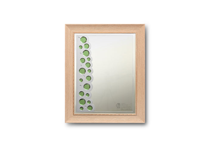 129-BRICE GREEN FRAMED DECORATIVE MIRROR