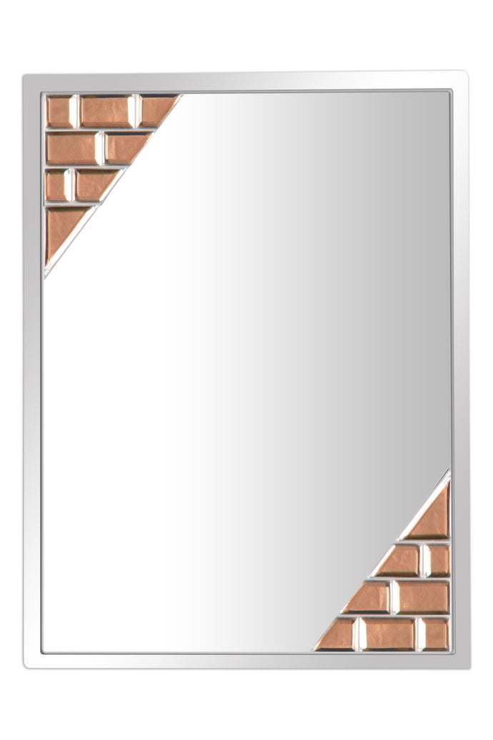 BROWN BRICKS FRAMELESS DECORATIVE MIRROR